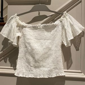 Free People, White Crop Top. Size Small